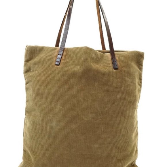 PREOWNED Fendi Tote Bag in Beige Corduroy - Picture 15 of 16
